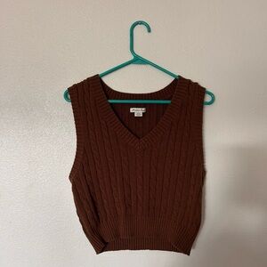 American Eagle Women’s Medium Brown Cable Knit Sweater Vest